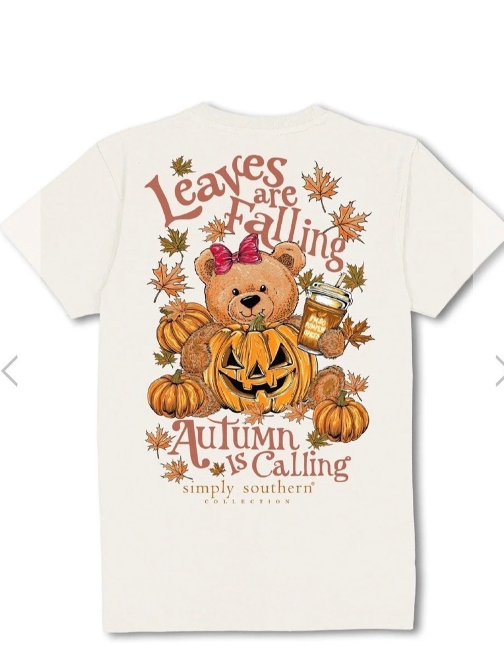 Simply Southern WOMEN’S XXL Leaves Are Falling Autumn Is Calling Teddy Fall Tee